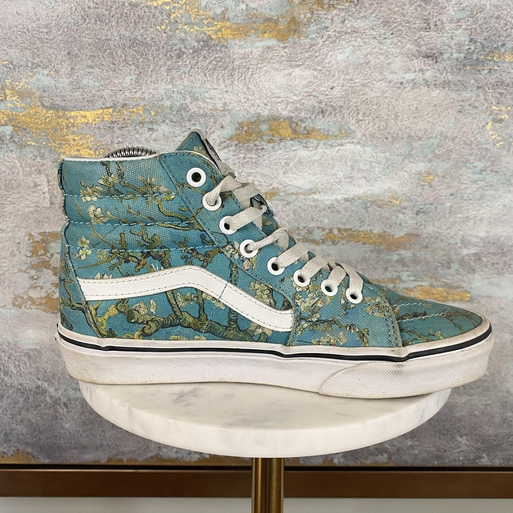 Vans Sk8-Hi Van Gogh Shoes Mens Size 6 Blue Floral High Top Canvas Sneakers - Picture 5 of 10